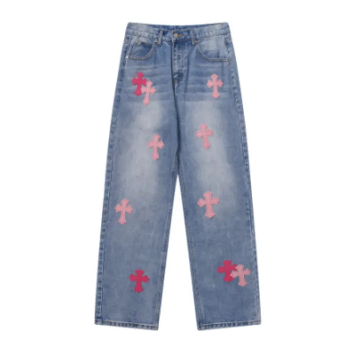 pink chrome hearts jeans