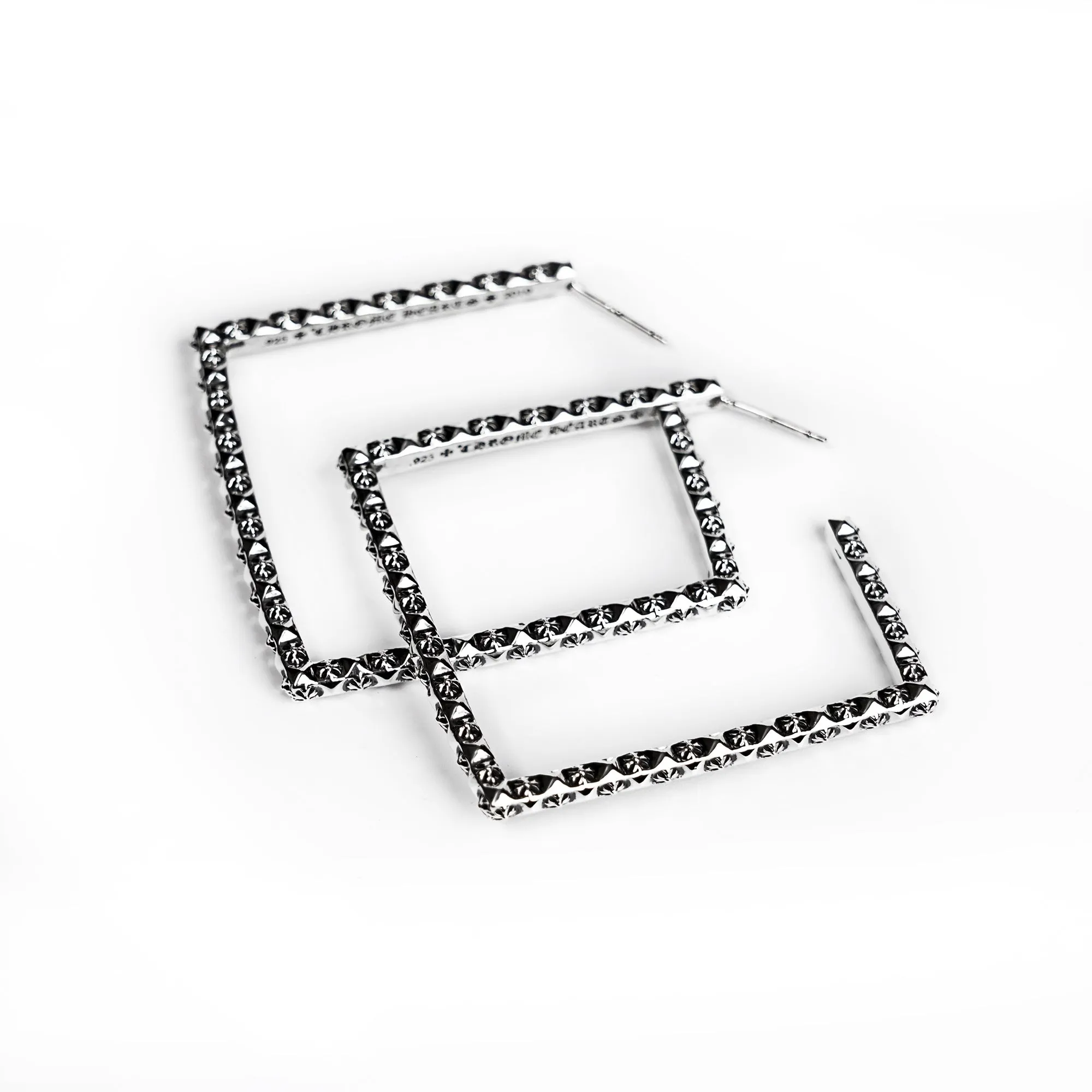 cH plus square hoop earrings