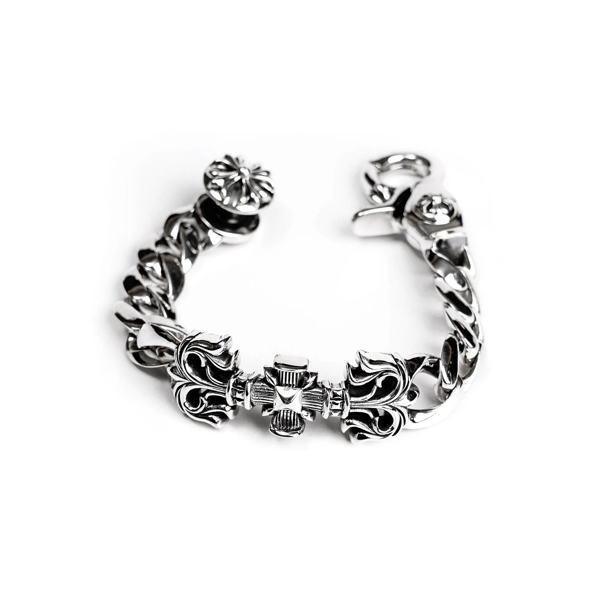 chrome hearts filigree square cross clip bracelet